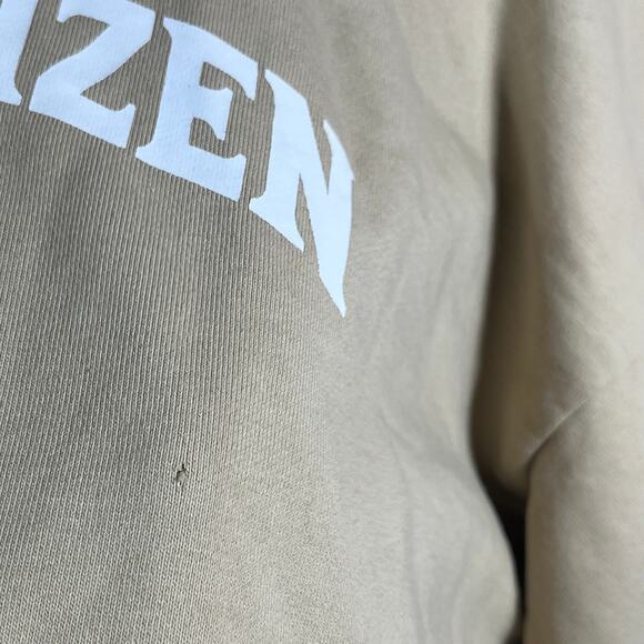 Saint Kaizen Hoodie Sweatshirt Mens Size 2XL Tan Bible Verses Logo Graphic Print - Picture 7 of 14